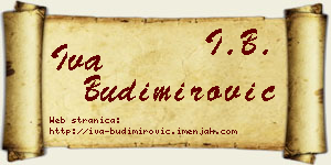 Iva Budimirović vizit kartica